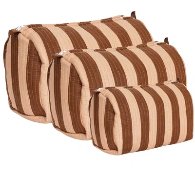 Conscious Yoga Collective Women's The Striped Travel Set - Brown