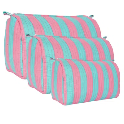 Conscious Yoga Collective Women's The Striped Travel Set - Pink And Blue