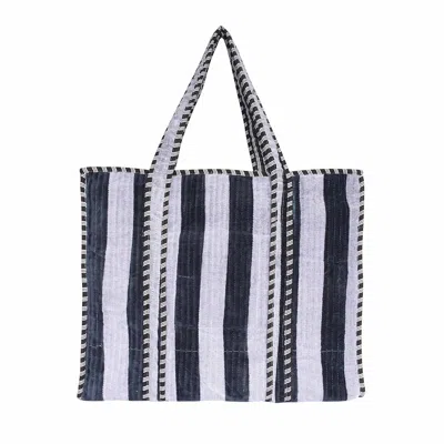 Conscious Yoga Collective Women's The Striped Velvet Tote - Black