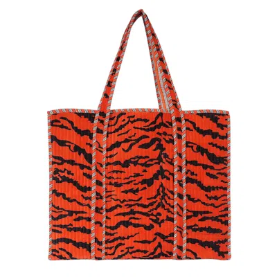 Conscious Yoga Collective Women's The Tiger Velvet Bag In Orange