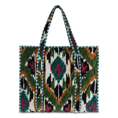 Conscious Yoga Collective Women's The Ultimate Ikat Tote In Green