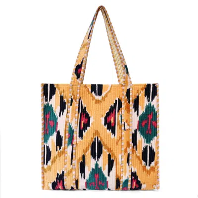 Conscious Yoga Collective Women's The Ultimate Ikat Velvet Tote In Blue
