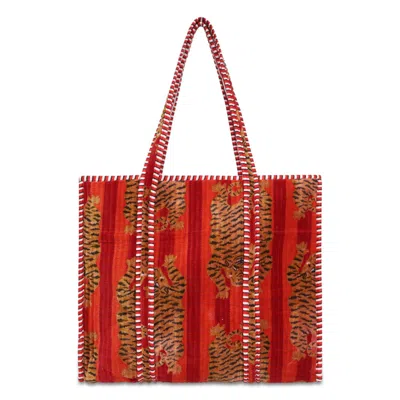 Conscious Yoga Collective Women's The Ultimate Tibetan Tiger Tote In Red