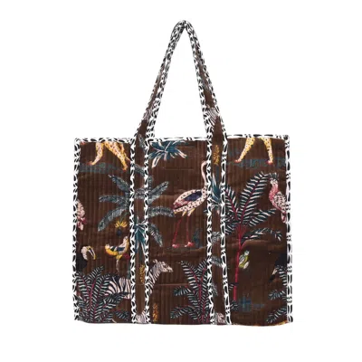 Conscious Yoga Collective Women's The Ultimate Velvet Jungle Tote In Brown