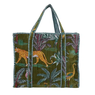 Conscious Yoga Collective Women's The Ultimate Velvet Jungle Tote In Green