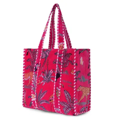 Conscious Yoga Collective Women's The Ultimate Velvet Jungle Tote In Red