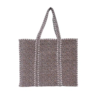 Conscious Yoga Collective Women's The Velvet Leopard Tote In Grey In Gray