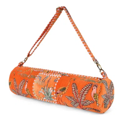 Conscious Yoga Collective Women's Yellow / Orange The Jungle Velvet Yoga Bag In Orange