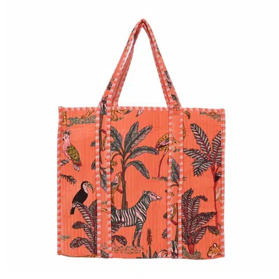 Conscious Yoga Collective Women's Yellow / Orange The Ultimate Velvet Jungle Tote In Peach