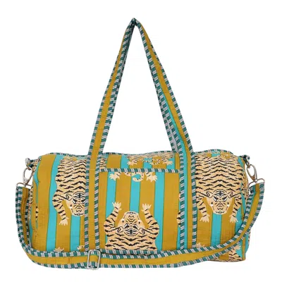 Conscious Yoga Collective Yellow / Green The Tibetan Tiger Weekender In Mustard & Green In Multi