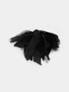 Considered Objects Hand-stitched Silk Falling Flower Brooch In Black