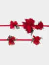 Considered Objects Hand-stitched Silk Falling Flowers In Red