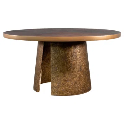 Pre-owned Constantini Patinated Bronze Table And South American Oak Top By Costantini, Marcus In Brown