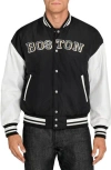 Construct Boston Bruins Varsity Jacket In Black