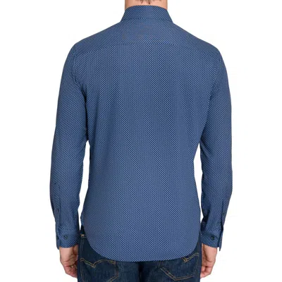 Construct Broken Geo Slim Fit Performance Shirt In Navy