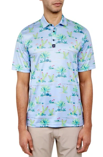 Construct Cactus Golf Polo In Blue