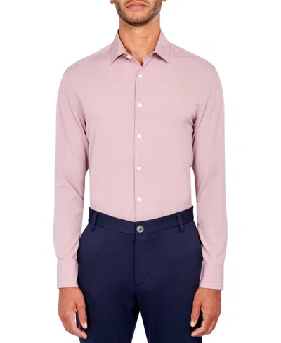 Construct Ceremony Men's Solid Performance Stretch Cooling Comfort Dress Shirt In Rose Quartz