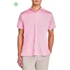 Construct Chambray Shirt Front In Coral
