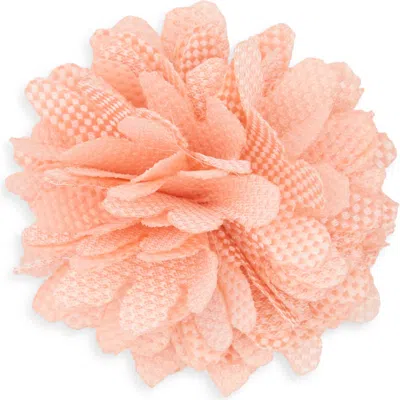 Construct Checkerboard Floral Lapel Pin In White