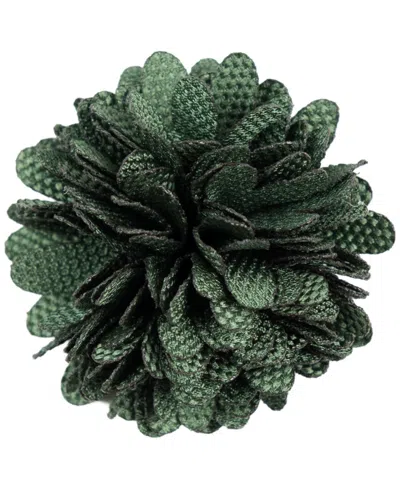 Construct Checkerboard Laser-cut Petal Snap-pin Closure Flower Lapel Pin In Green