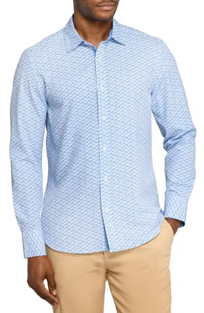 Construct Circle Duo Woven Long Sleeve Basic In Blue