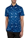 Construct Con.struct Cocktail Print Performance Button-down Shirt In White/blue