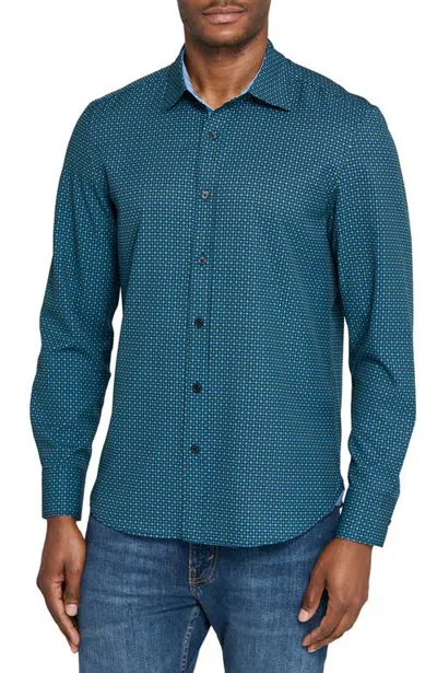 Construct Dash Duo Woven Long Sleeve Basic In Blue