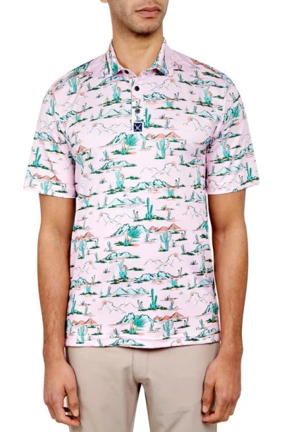 Construct Desert Golf Polo Shirt In Pink