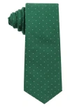 Construct Dot Print Cotton Tie In Green