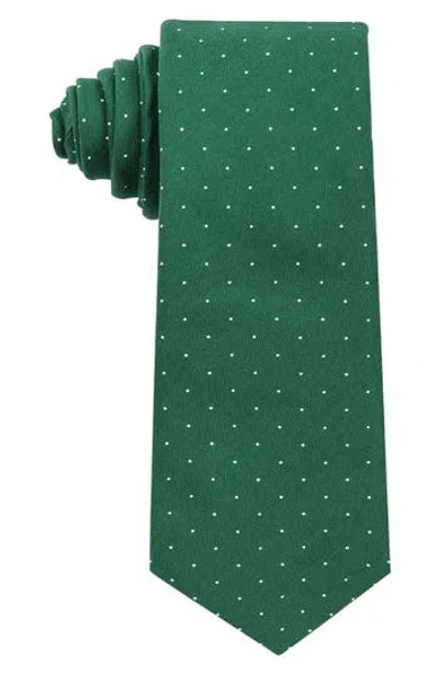 Construct Dot Print Cotton Tie In Green