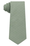 Construct Dot Print Cotton Tie In Green