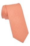 Construct Dot Print Cotton Tie In Orange