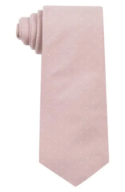 Construct Dot Print Cotton Tie In Pink