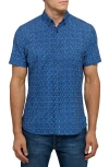 Construct Dot Woven Short Sleeve Basic In Blue