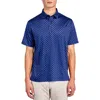 Construct Con.struct Floral Geo Motif Print Performance Golf Polo In Navy