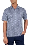 Construct Con.struct Geo Diamond Print Performance Golf Polo In Navy