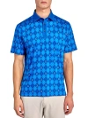 Construct Con.struct Golf Club Argyle Print Performance Golf Polo In Blue