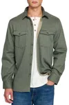 Construct Houndstooth Shirt Jacket In Green