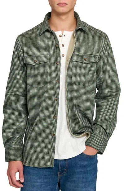 Construct Houndstooth Shirt Jacket In Green
