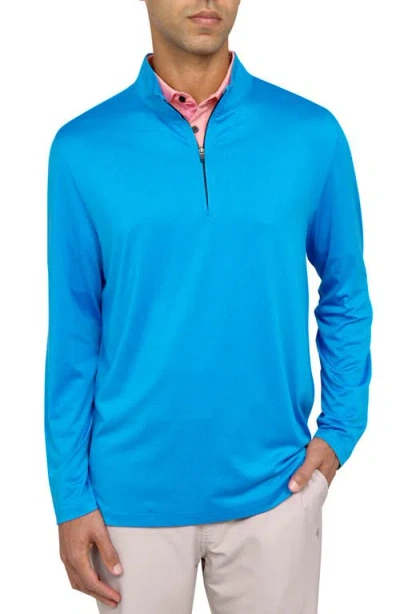 Construct Con.struct Melange Performance Quarter Zip In Lt Blue