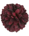 Construct Con.struct Men's Ceremony Satin Checkerboard Flower Lapel Pin, Created For Macy's In Red
