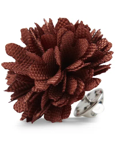 Construct Con.struct Men's Ceremony Satin Checkerboard Flower Lapel Pin, Created For Macy's In Amber