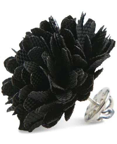 Construct Con.struct Men's Ceremony Satin Checkerboard Flower Lapel Pin, Created For Macy's In Black