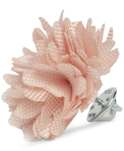 Construct Con.struct Men's Ceremony Satin Checkerboard Flower Lapel Pin, Created For Macy's In Orange