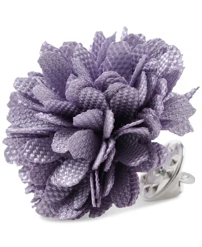 Construct Con.struct Men's Ceremony Satin Checkerboard Flower Lapel Pin, Created For Macy's In Purple