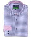 CONSTRUCT MEN'S RECYCLED SLIM FIT CHECK PERFORMANCE STRETCH COOLING COMFORT DRESS SHIRT