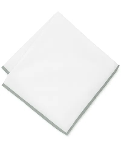 Construct Men's Contrast Edge Pocket Square In White