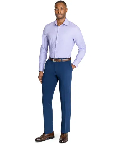 Construct Men's Recycled Slim Fit Check 4-way Stretch Performance Dress Shirt In Lilac
