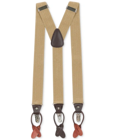 Construct Men's Herringbone Suspenders In Khaki