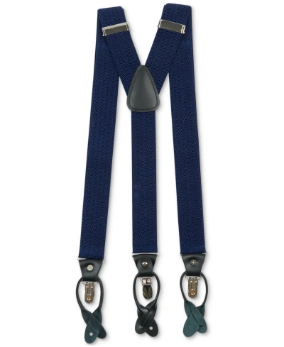 Construct Men's Herringbone Suspenders In Navy